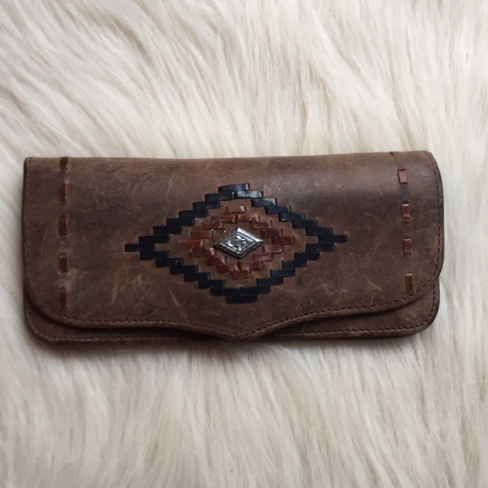 Rustic leather eye glasses case